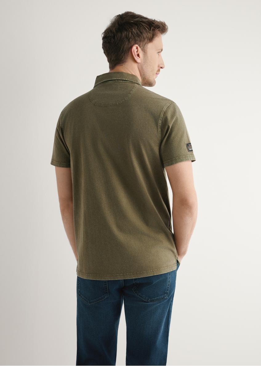 Pánske polo tričko v farbe khaki POLMT-0083-8D(W26)