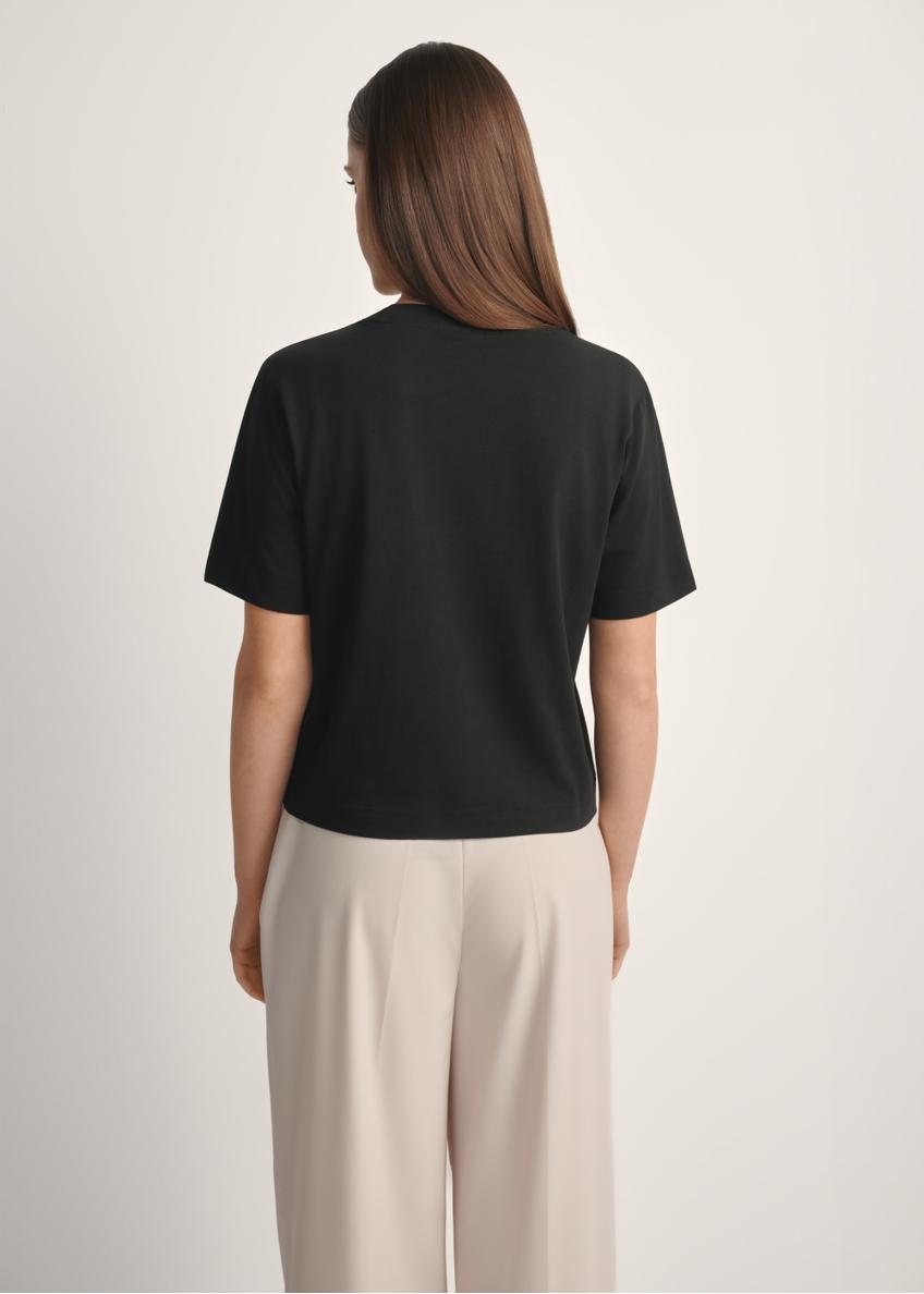 Dámske čierne bavlnené tričko TSHDT-0138-99(W25)