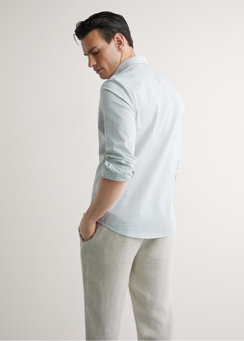 Pánska šalviová košeľa z bavlny  KOSMT-0277-8F(W26)