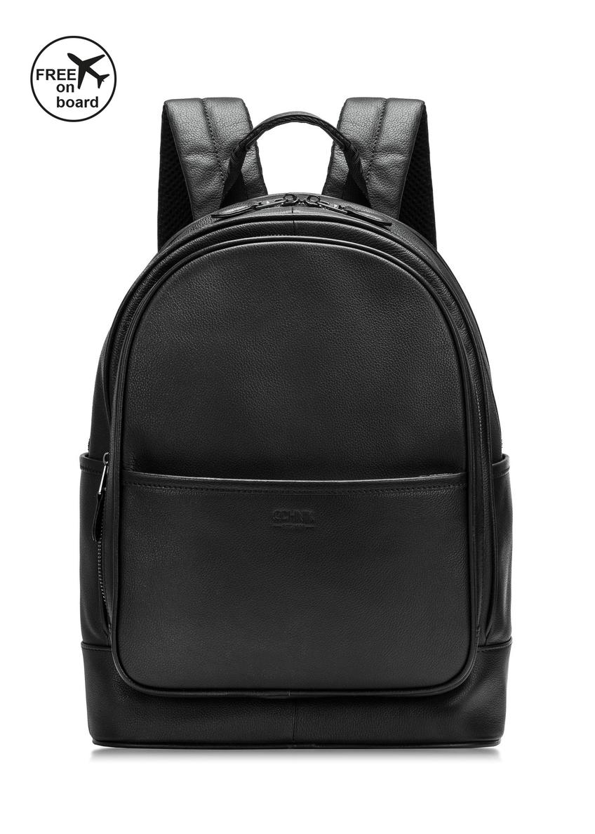Čierny kožený pánsky batoh PLCMS-0017R-99 (W25)