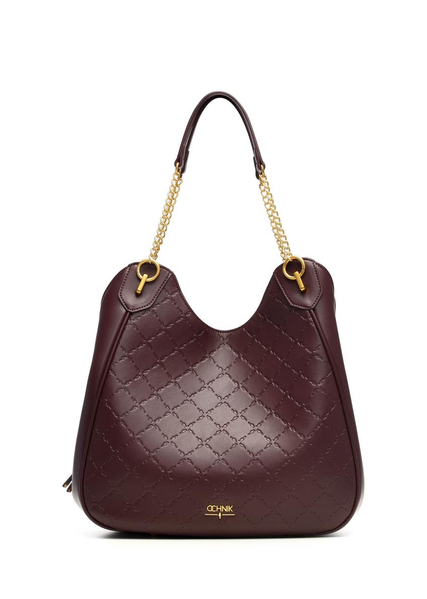Dámska shopperka v bordovej farbe s monogramom TOREC-1283-4P(Z26)