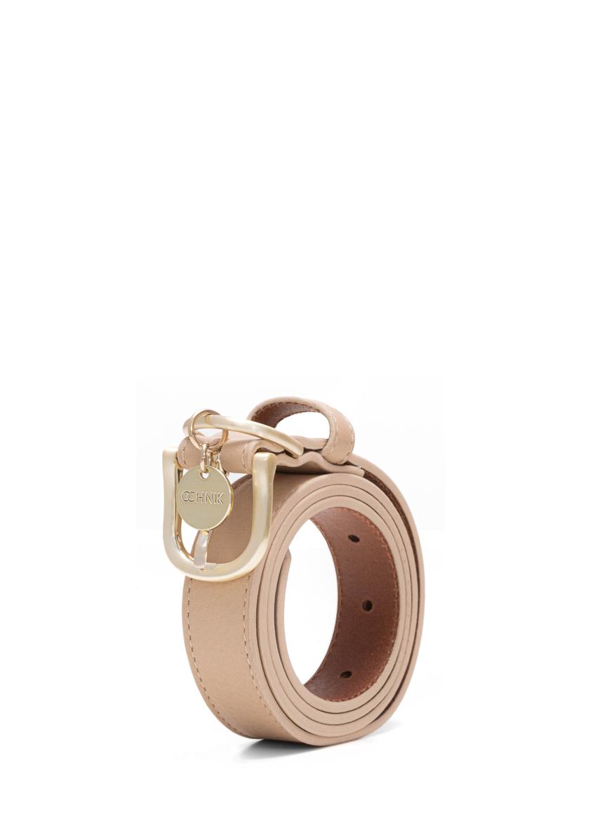 Béžový kožený dámsky opasok PASDS-0275-81(Z25)