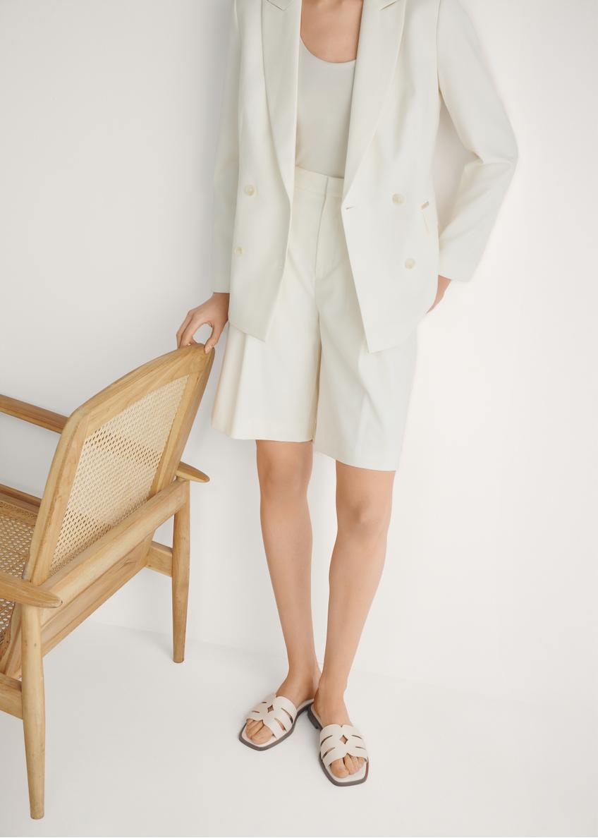 Dámske kožené béžové šľapky BUTYD-1224-0B(W26)