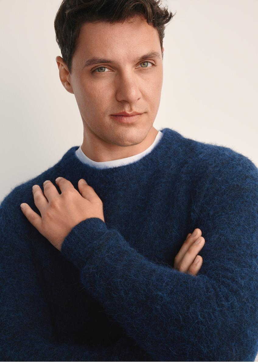 Pánsky vlnený sveter v tmavomodrej farbe SWEMT-0171-68(Z25)