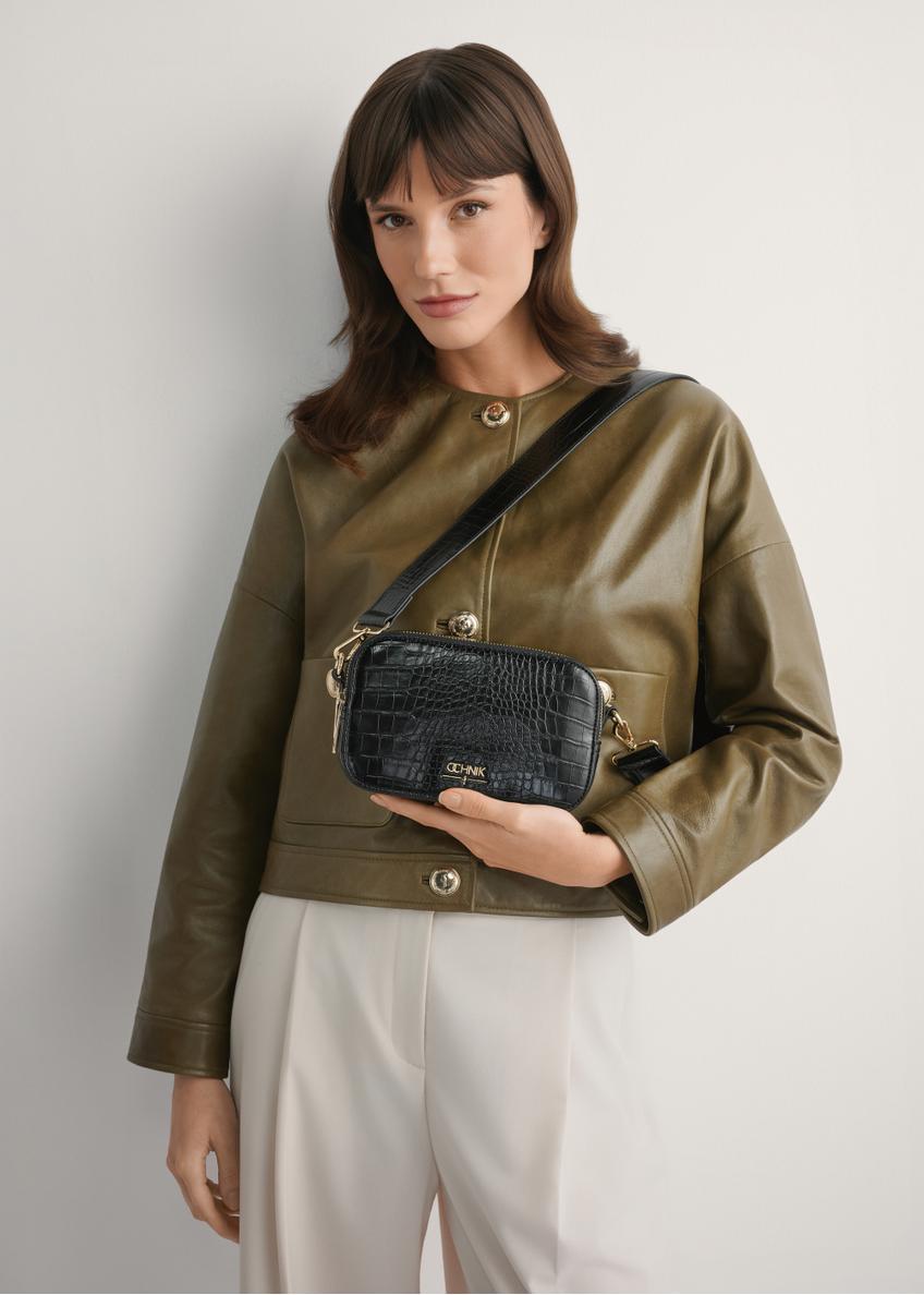 Čierna malá dámska kabelka croco TOREC-1172-9G(W26)