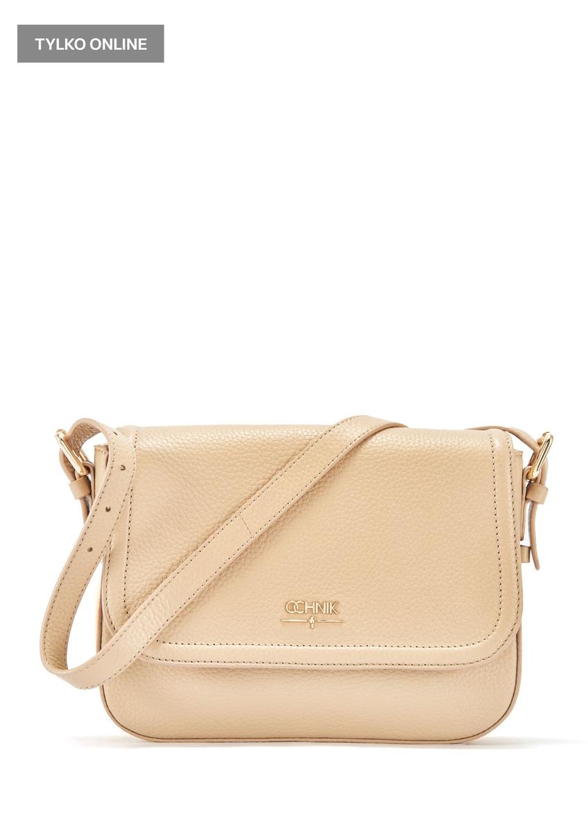 Béžová kožená dámska crossbody kabelka TORES-0985C-80(W25)