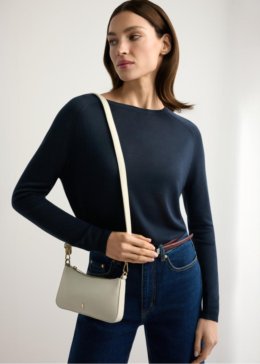 Malá krémová dámska kabelka TOREC-1188-0B(W26)