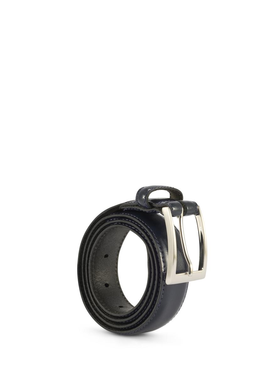 Pánsky kožený opasok v tmavomodrej farbe PASMS-0244-69(Z25)