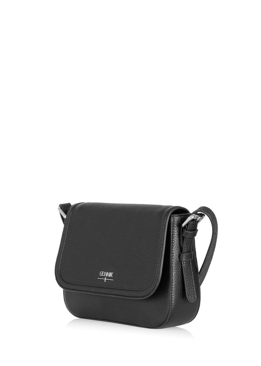 Čierna kožená dámska crossbody kabelka TORES-0985C-99(W25)