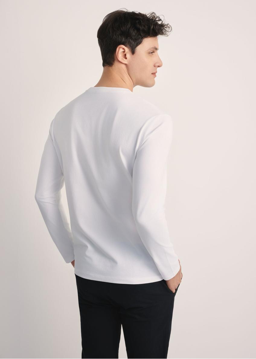 Biały longsleeve męski LSLMT-0008-0A(Z26)