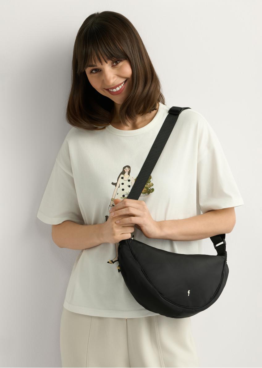 Dámska čierna nylonová kabelka TOREN-0342-99(W26)