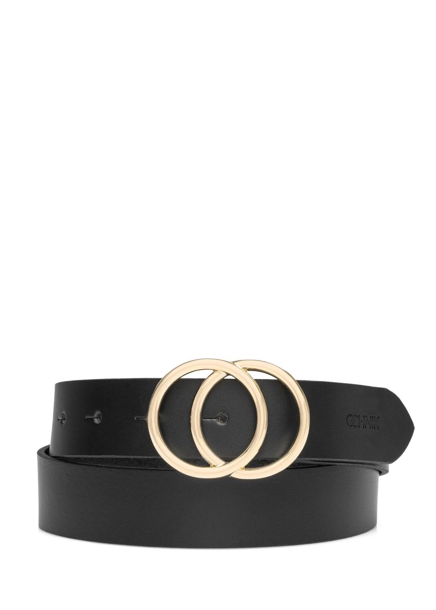 Čierny dámsky opasok s motívom krokodílej kože PASDS-0172E-99(Z25)