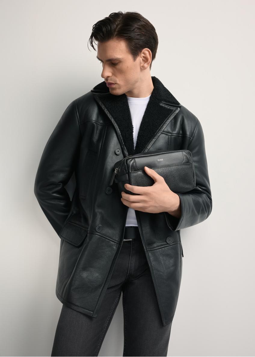 Pánska kožená kozmetická taška s logom TORMS-0298A-99(Z25)