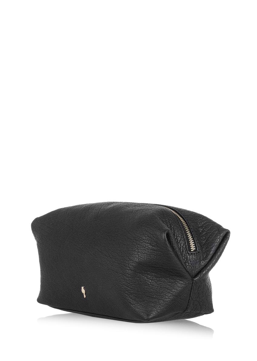 Dámska čierna kožená kozmetická taška PORES-0857-99(W23)