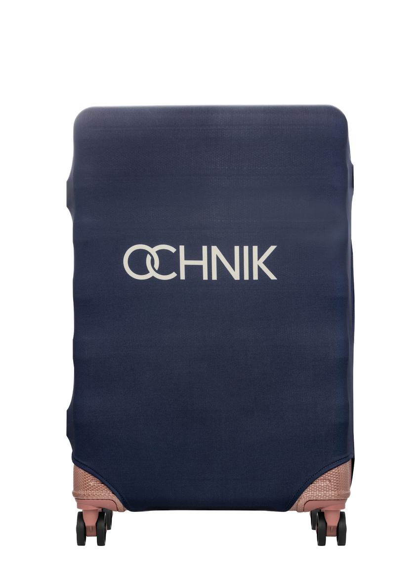 Námornícky modrý obal na veľký kufor AW-013-0002-7D-L(W26), pohľad na produkt spredu na kufri.
