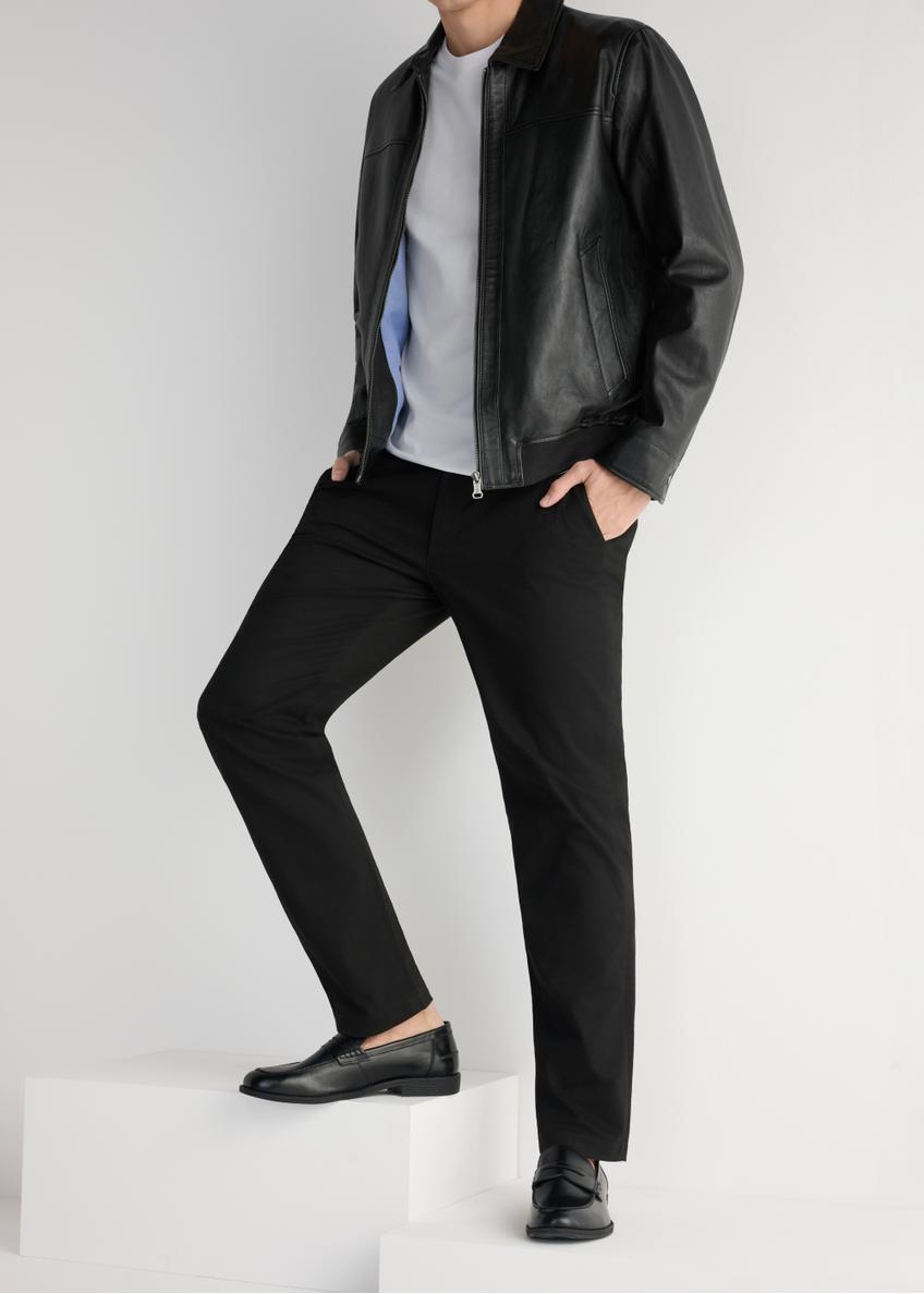 Čierne kožené pánske mokasíny BUTYM-0482-99(W26)