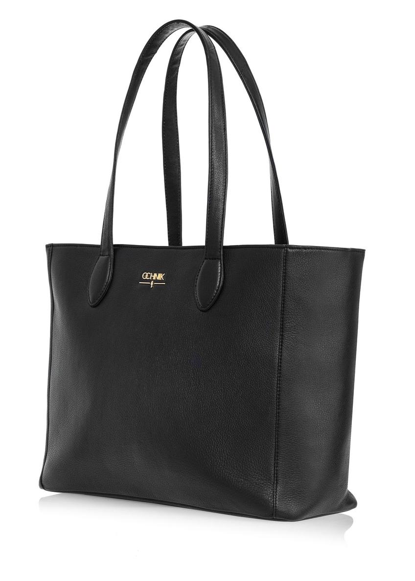 Čierna kožená dámska kabelka shopper TORES-0971D-99(W25)