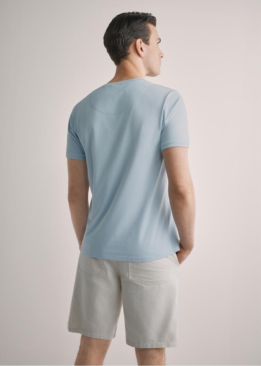 Pánske modré bavlnené tričko TSHMT-0088-7A(W26)