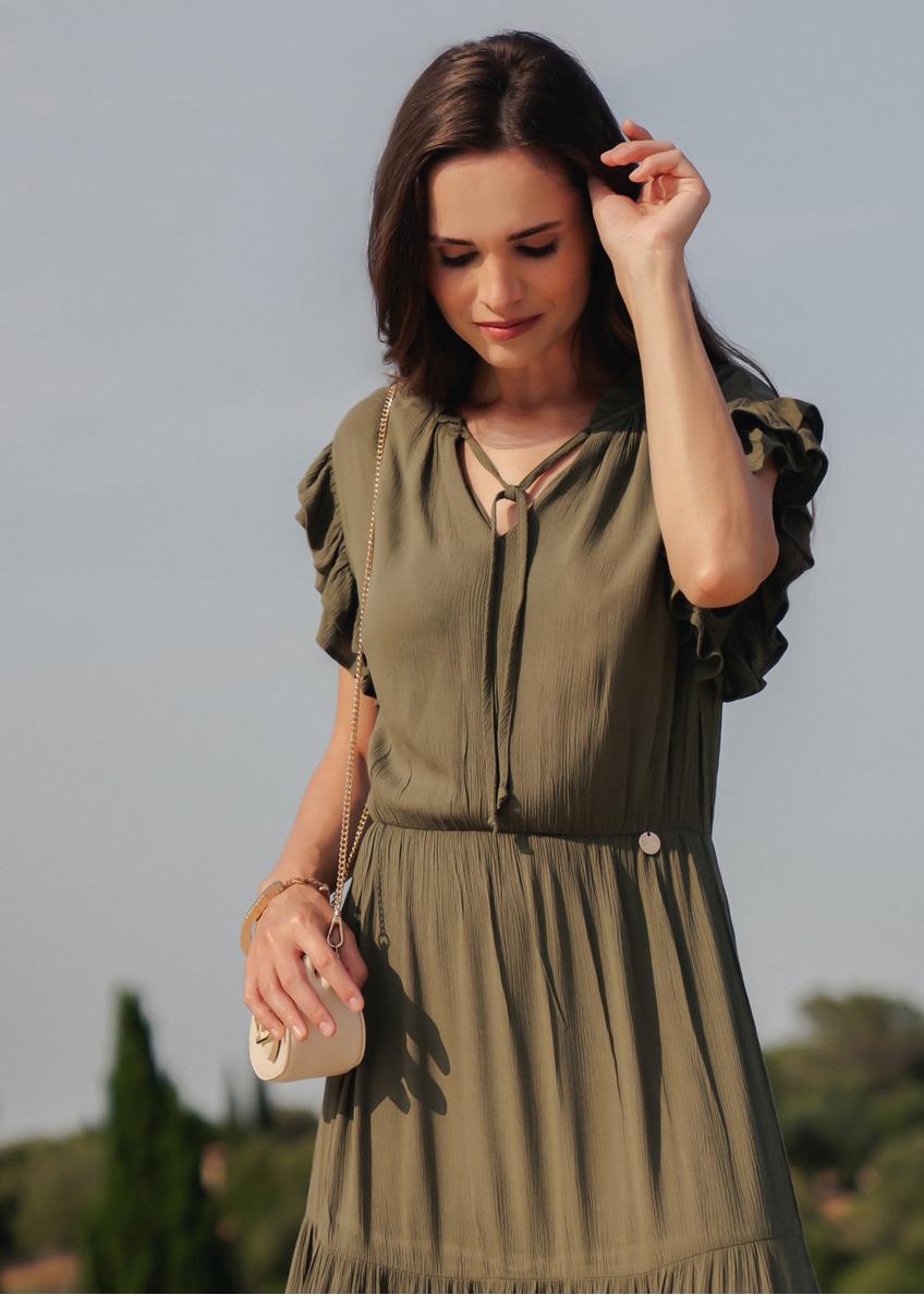 Dlhé khaki šaty SUKDT-0187-54(W25)