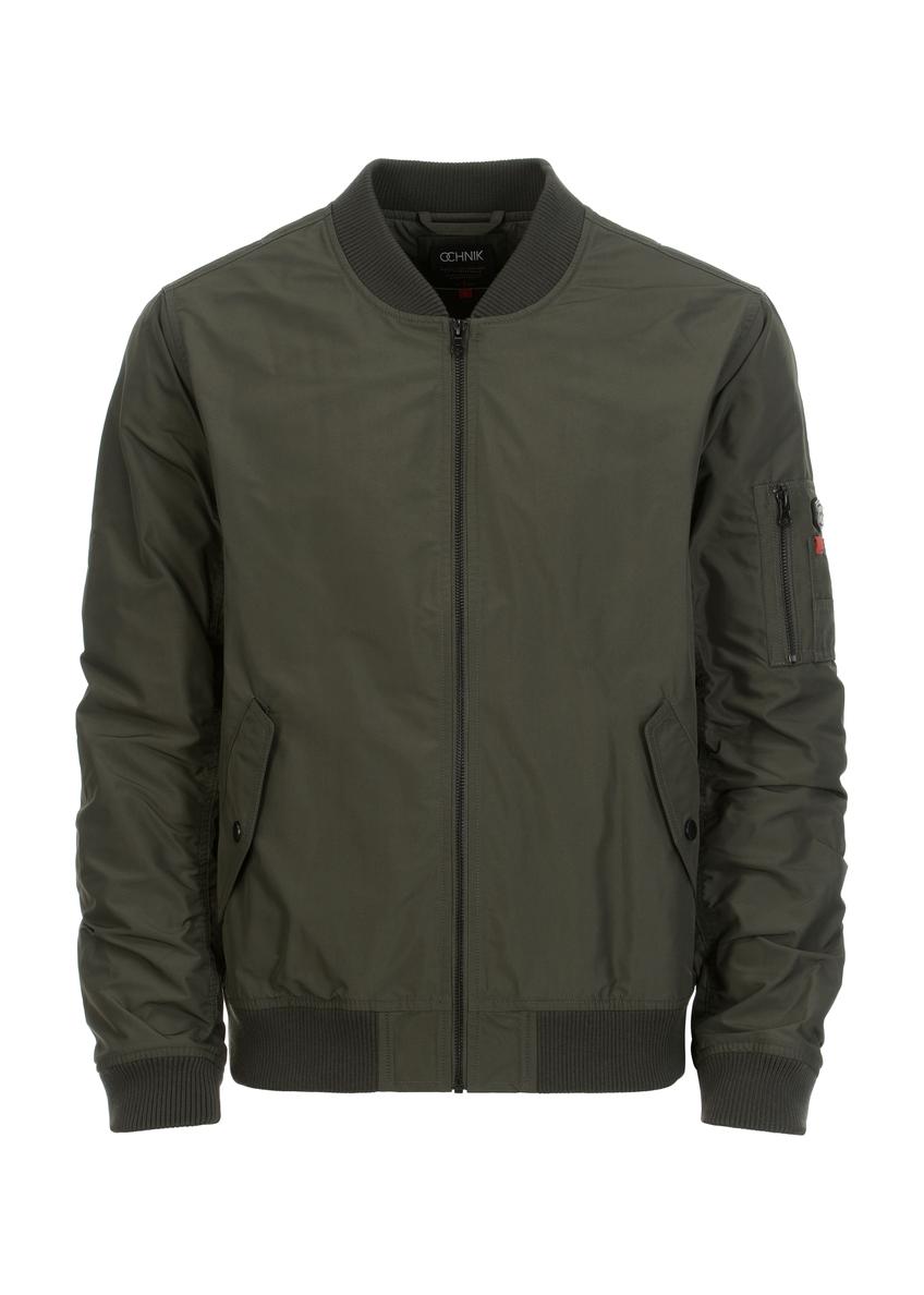 Pánska olivovo zelená bunda bomber KURMT-0305-57(W24)-03