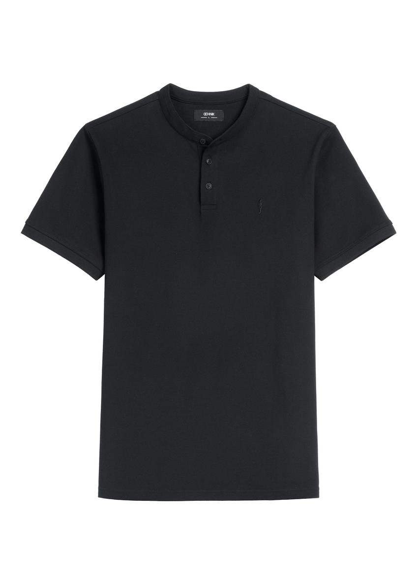 Čierne pánske polo tričko POLMT-0095-99(W26)