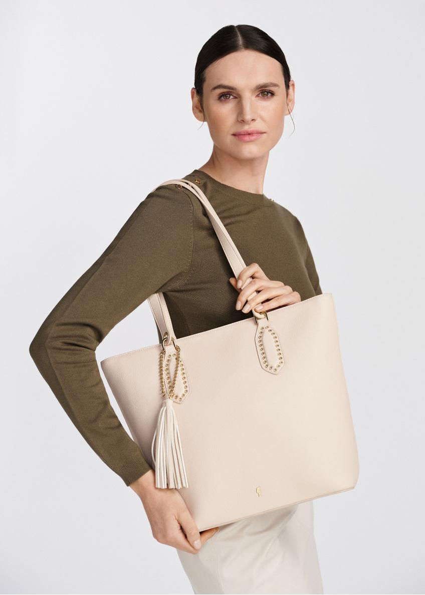 Krémová dámska shopper kabelka TOREC-0905A-12(W25)