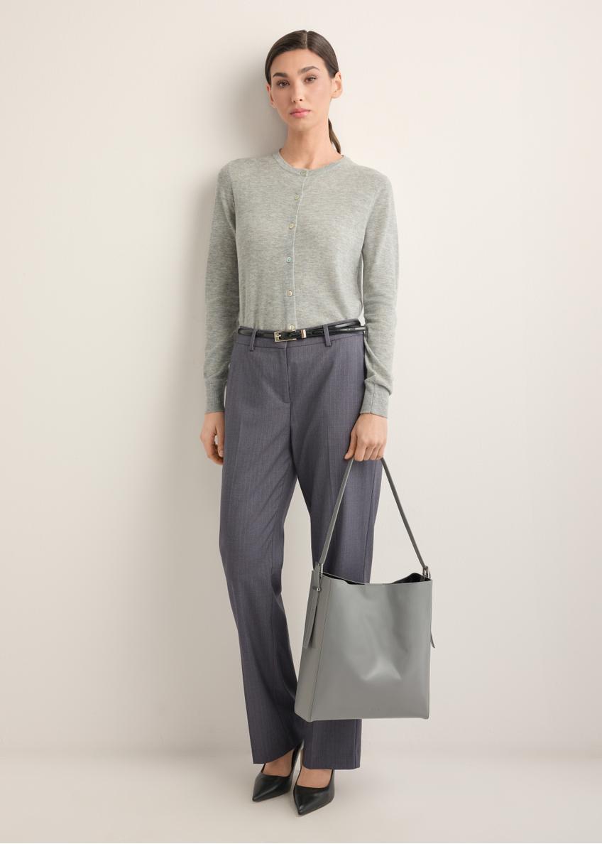 Grafitová kožená kabelka shopper TORES-1436-9D(Z26)