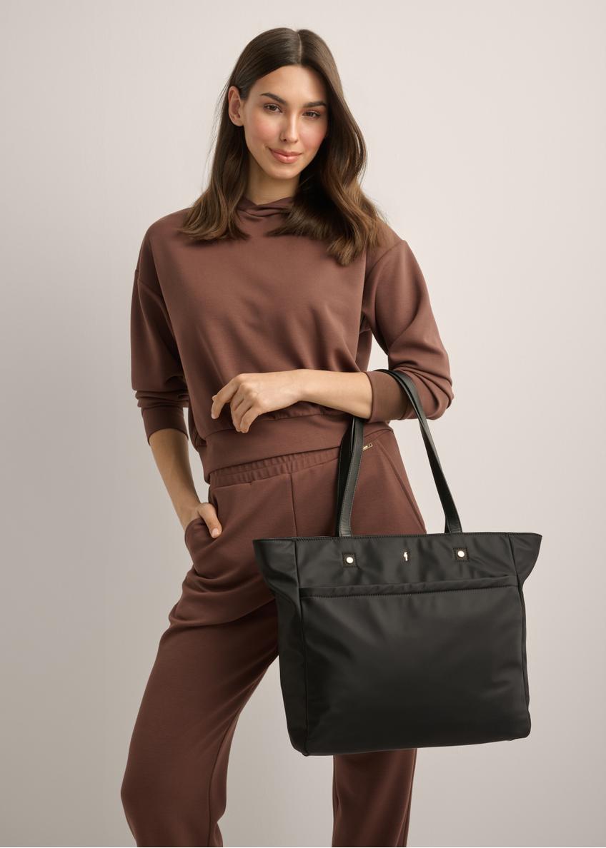 Veľká čierna kabelka typu shopper TOREN-0353-99(Z26)