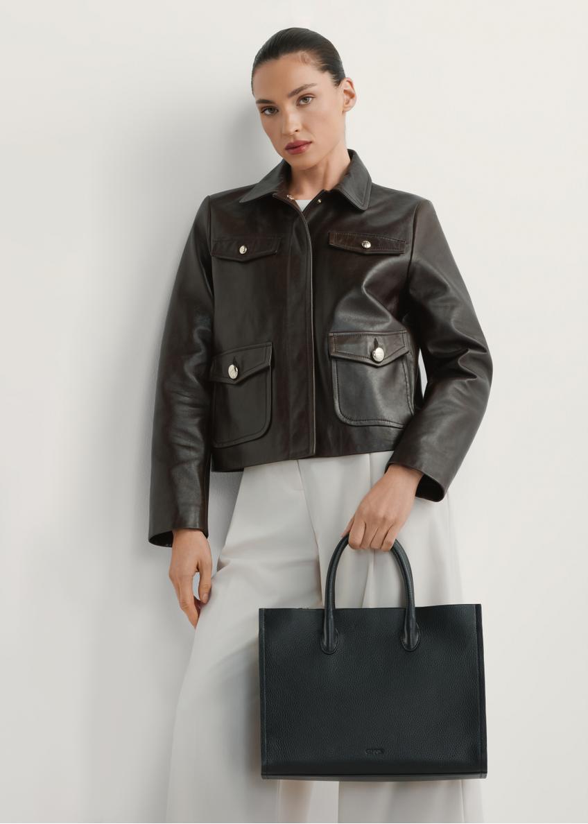 Dámska kožená čierna kabelka TORES-1206-9I(W26)