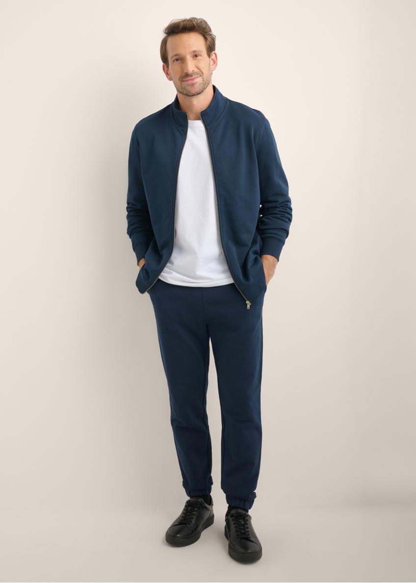 Modrá pánska mikina na zips BLZMT-0085-7E(Z26)