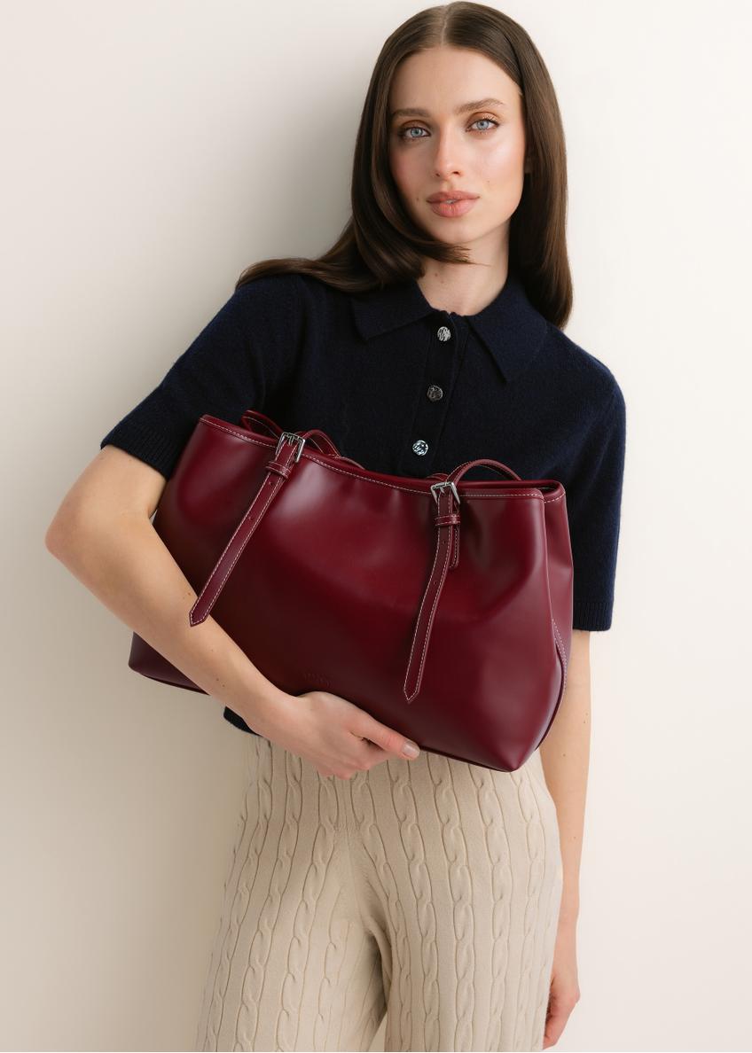 Veľká kabelka v bordovej farbe  shopper TOREC-1381-4C(Z26)