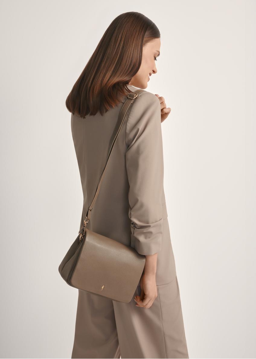 Dámska kožená kabelka tmavo béžovej farby TORES-0911F-1K(W26)