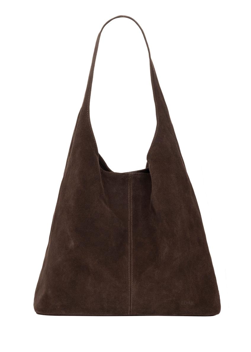 Hnedá semišová kabelka shopper TORES-1403-1H(Z26)