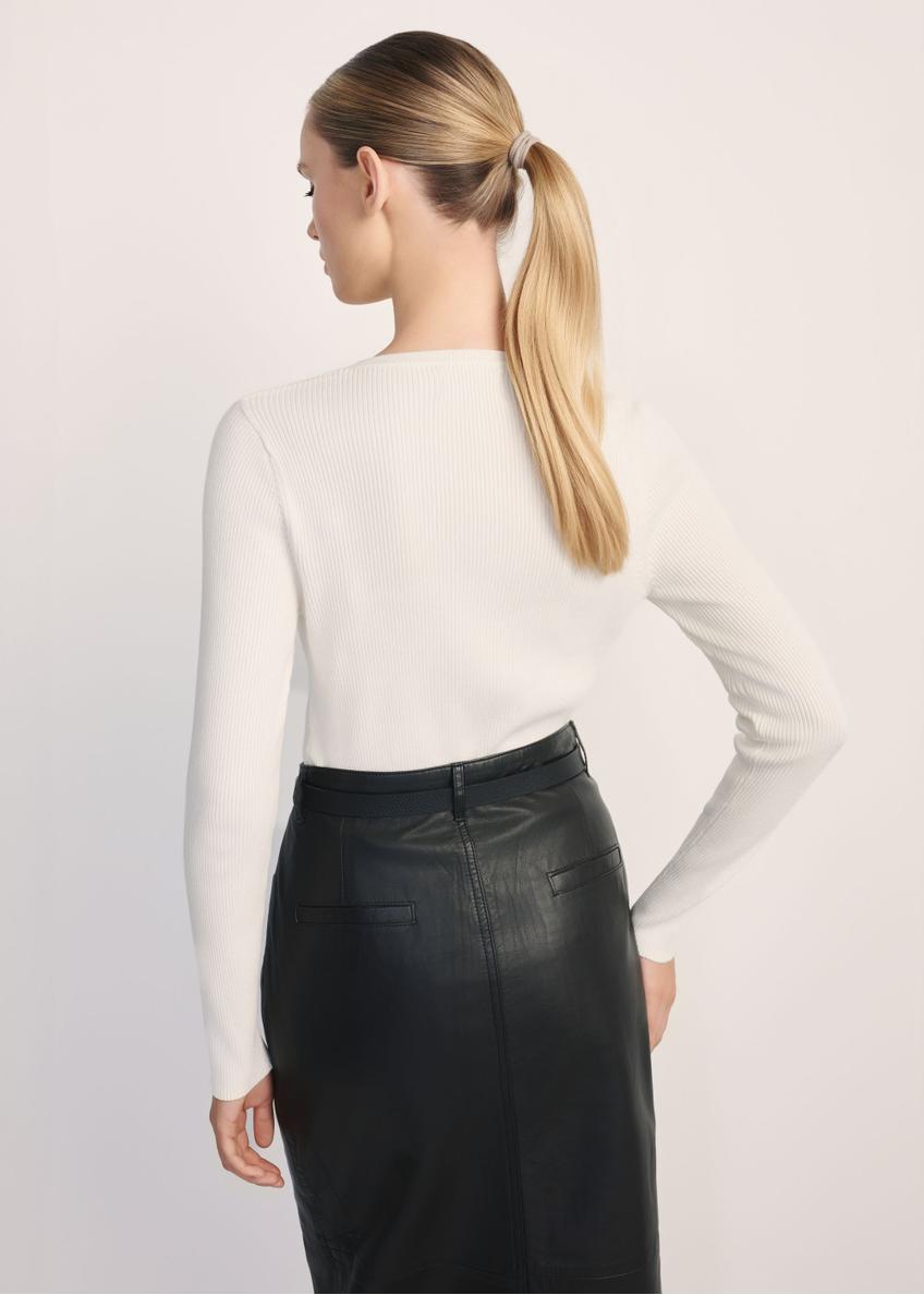 Dámske rebrované tričko s dlhým rukávom LSLDT-0028-0B(W26)