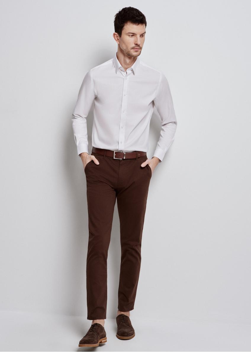 Hnedé pánske nohavice chinos SPOMT-0087-90(W24)