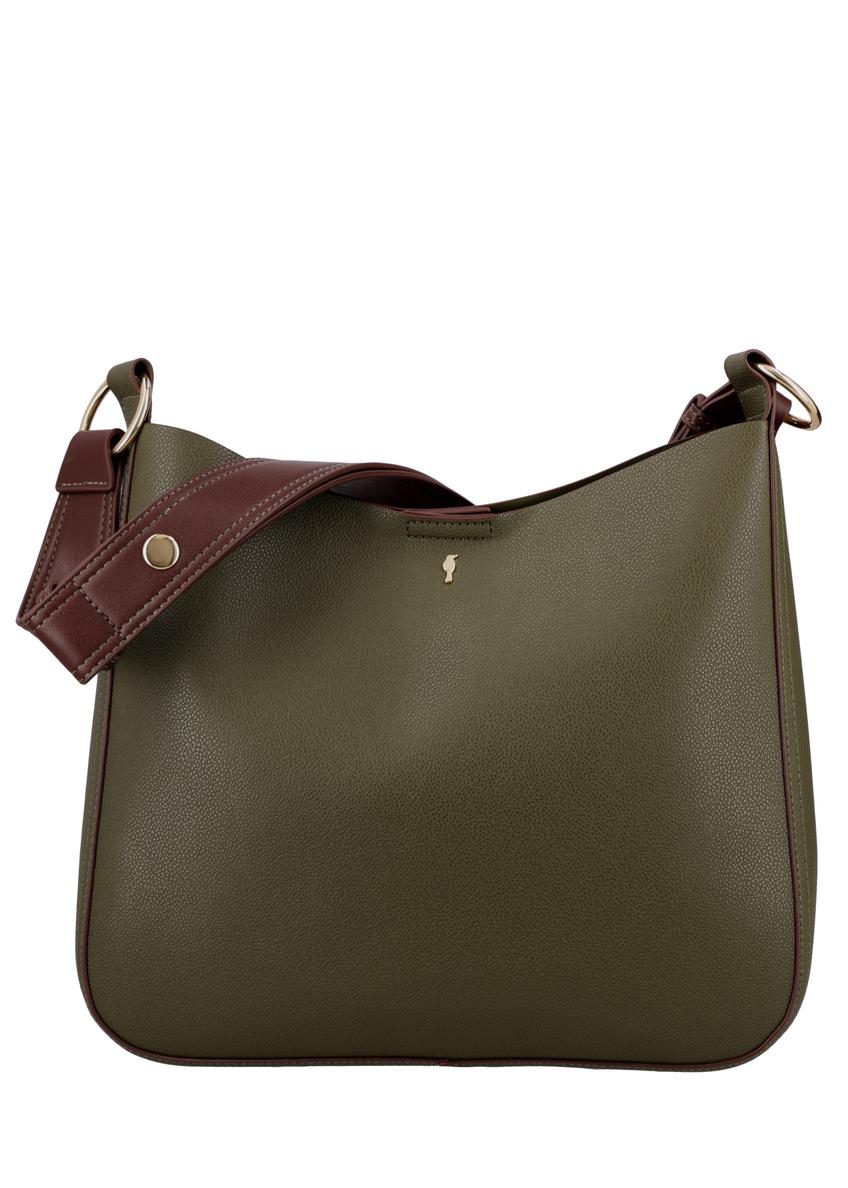 Zelená dámska hobo kabelka TOREC-1257-8B(Z26). Pohľad na produkt spredu na bielom pozadí.