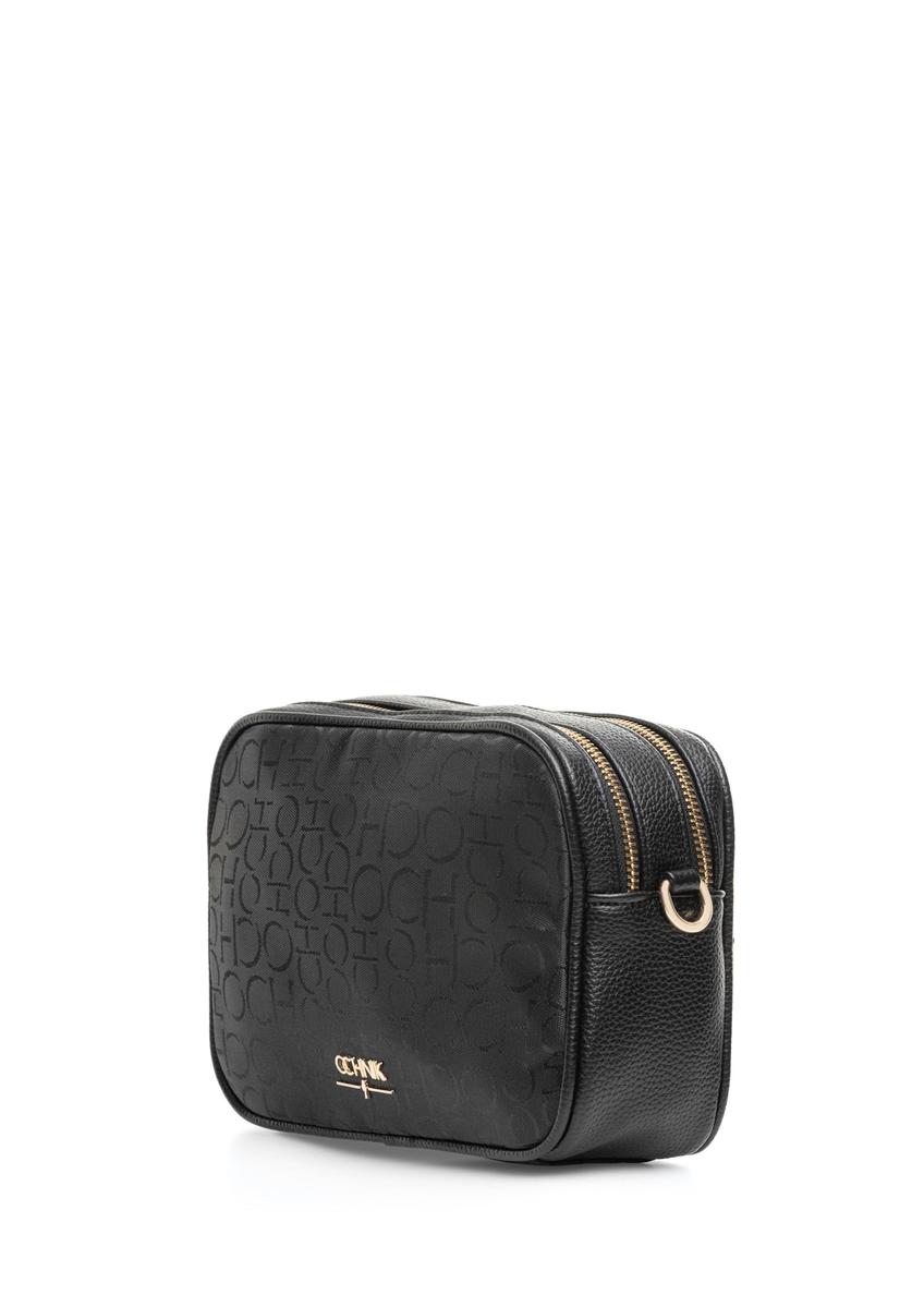 Čierna dámska kabelka s monogramom TOREN-0277A-99(W25)