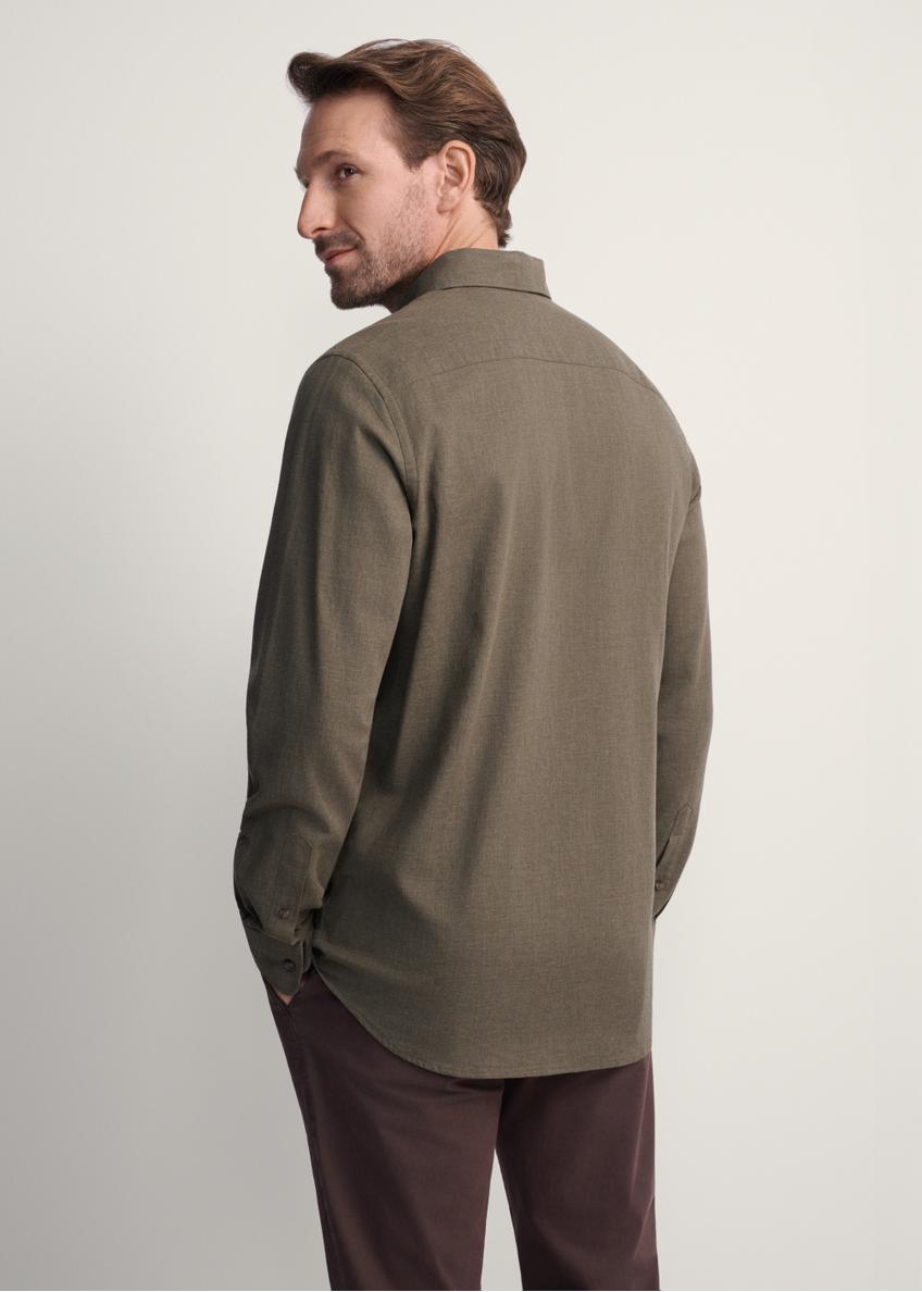 Pánska košeľa v khaki farbe KOSMT-0299A-55(Z25)