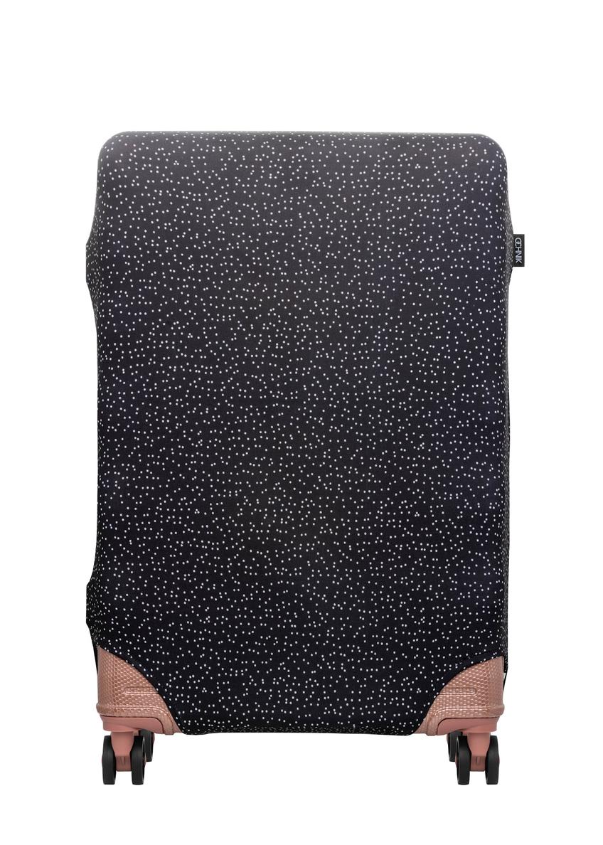 Veľký obal na kufor s bodkami AW-013-0007-9P-L(W26), pohľad na produkt spredu na kufri.