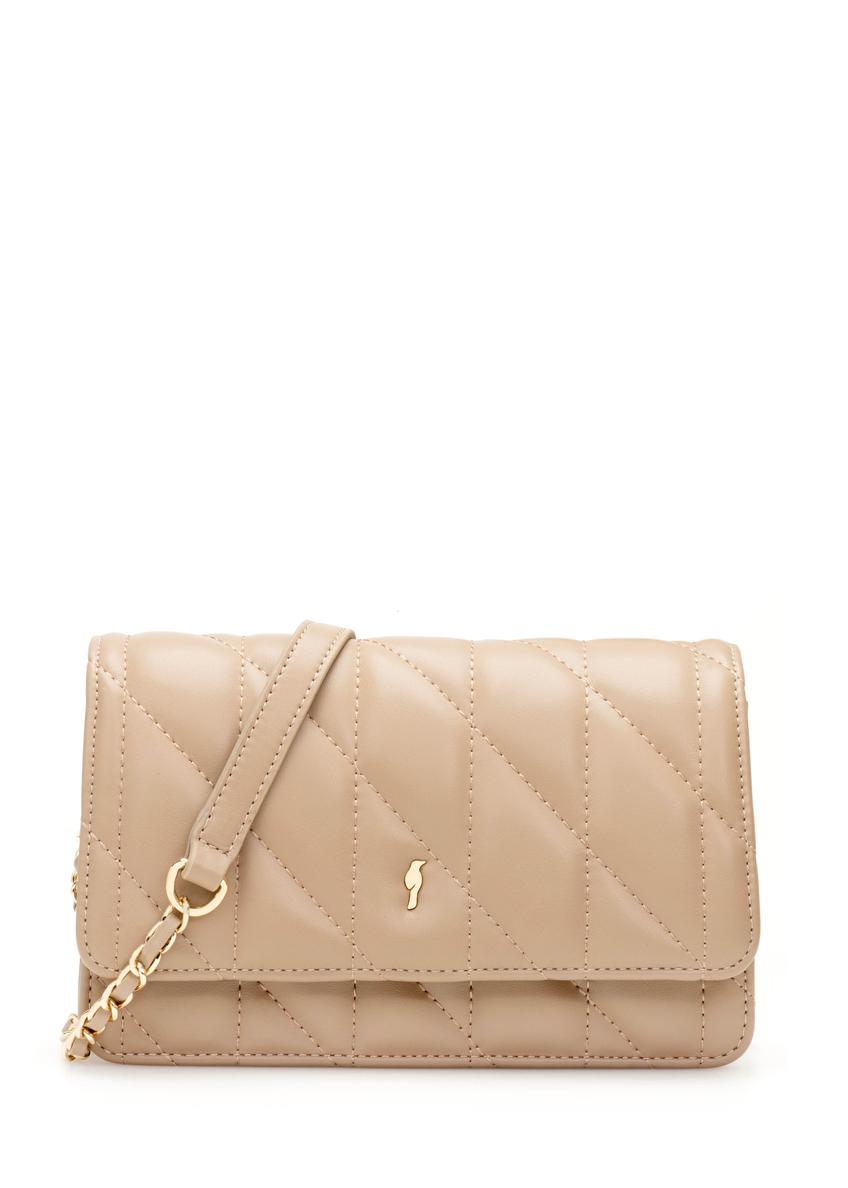 Malá prešívaná dámska kabelka béžovej farby TOREC-1150-1D(W26)