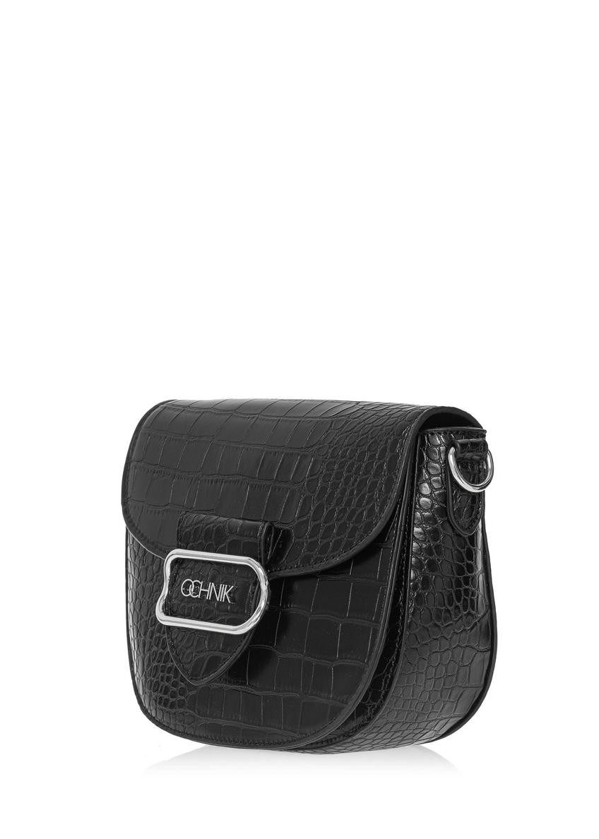 Čierna dámska crossbody kabelka s razením TOREC-0880A-97(W25)