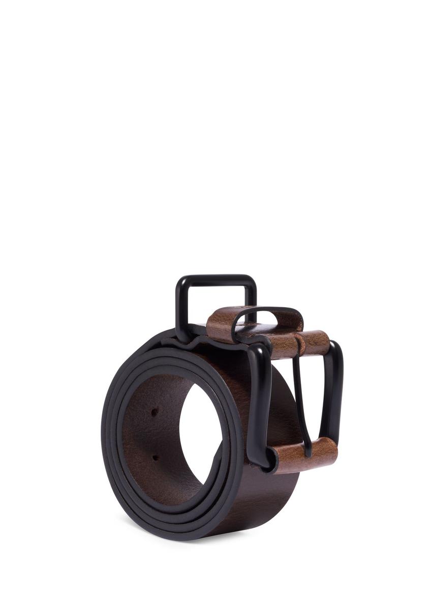 Tmavohnedý kožený pánsky opasok PASMS-0241-1I(Z26)