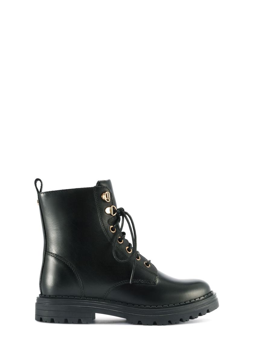 Čierne dámske kožené členkové topánky BUTYD-1015A-99(Z25)