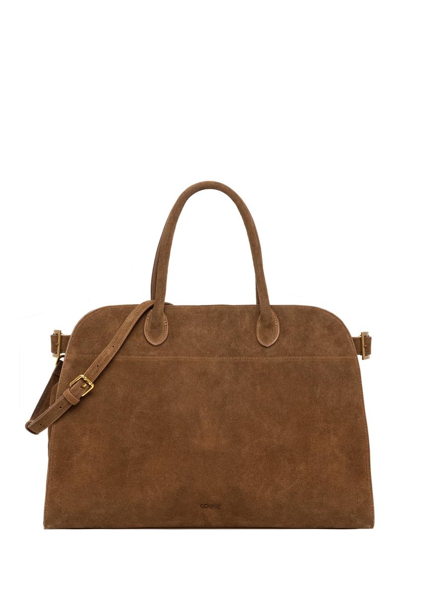 Kožená dámska kabelka typu shopper v koňakovej farbe TORES-1412-1F(Z26)