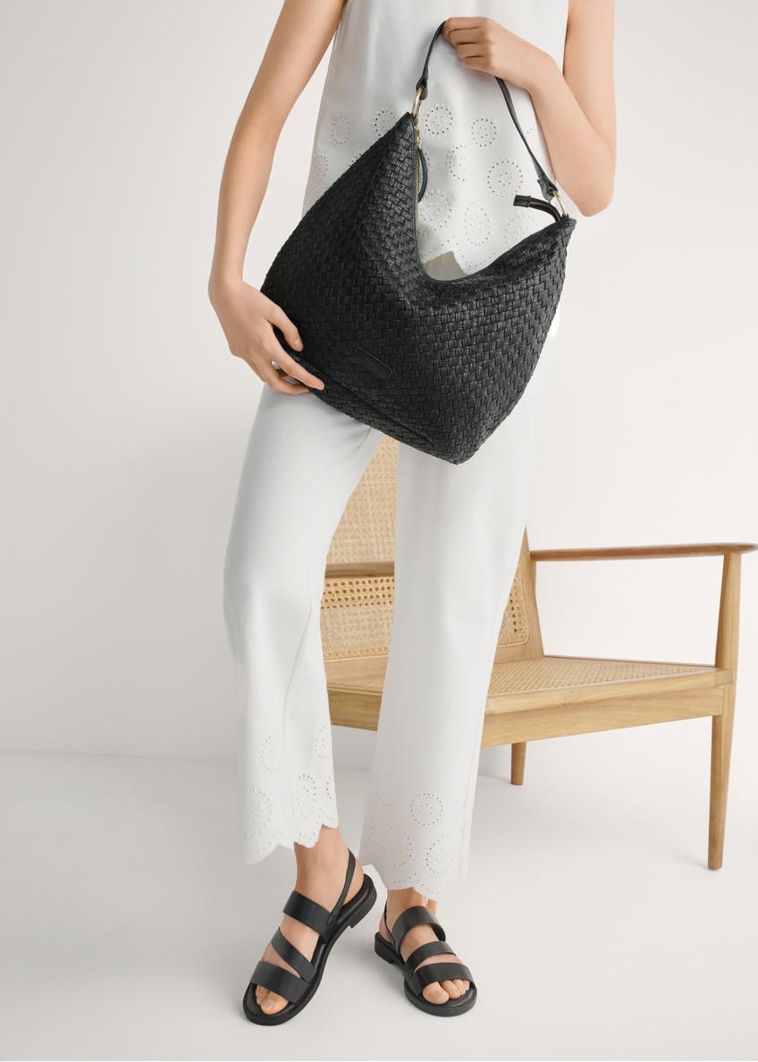 Dámske kožené sandále v čiernej farbe BUTYD-1152-99(W26)