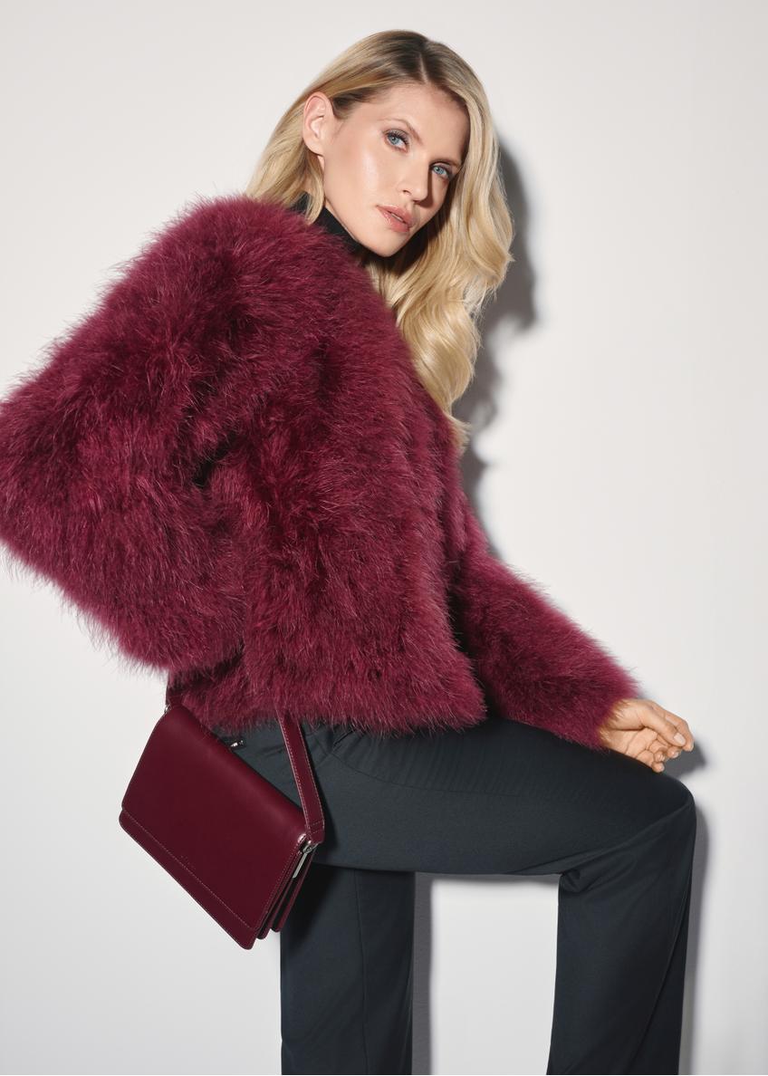 Dámska kožená kabelka v bordovej farbe TORES-1189-49(Z25)