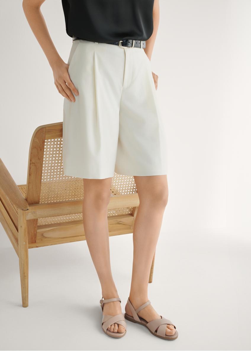 Dámske kožené sandále v béžovej farbe BUTYD-1259-1B(W26)