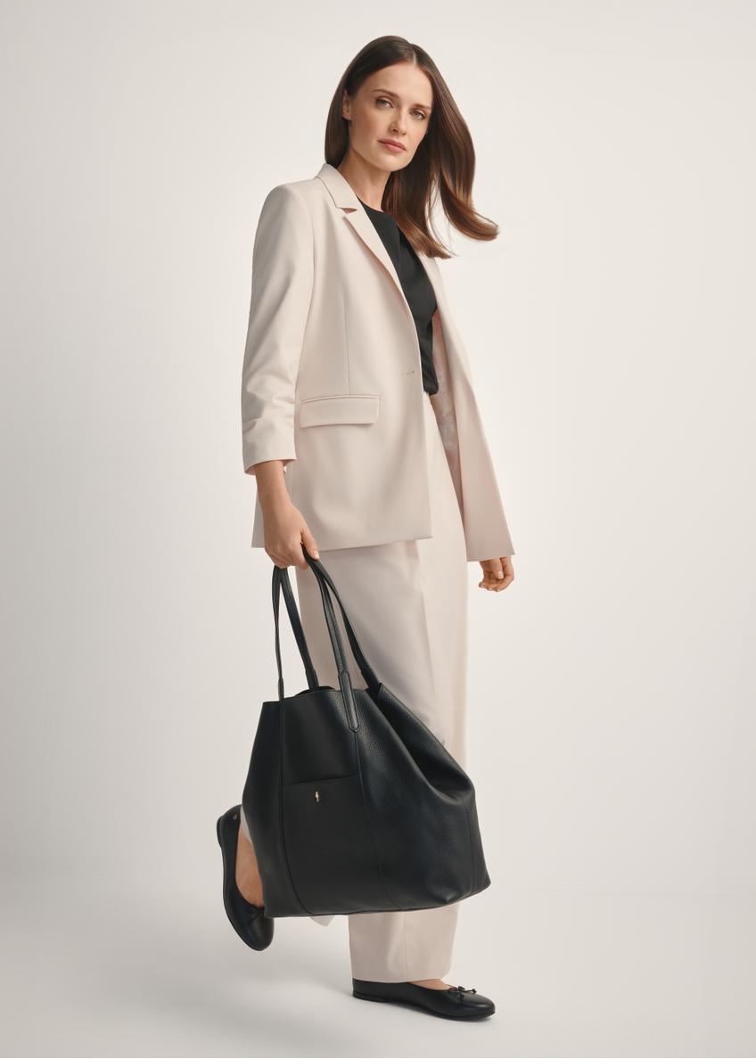 Čierna veľká kožená shopperka TORES-1212-9I(W26)