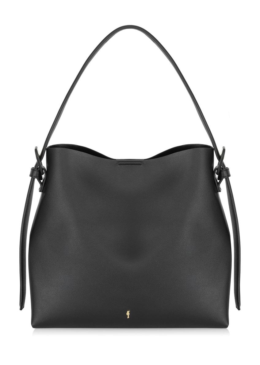 Čierna nákupná taška z imitácie kože TOREC-0903-99(W24)-01