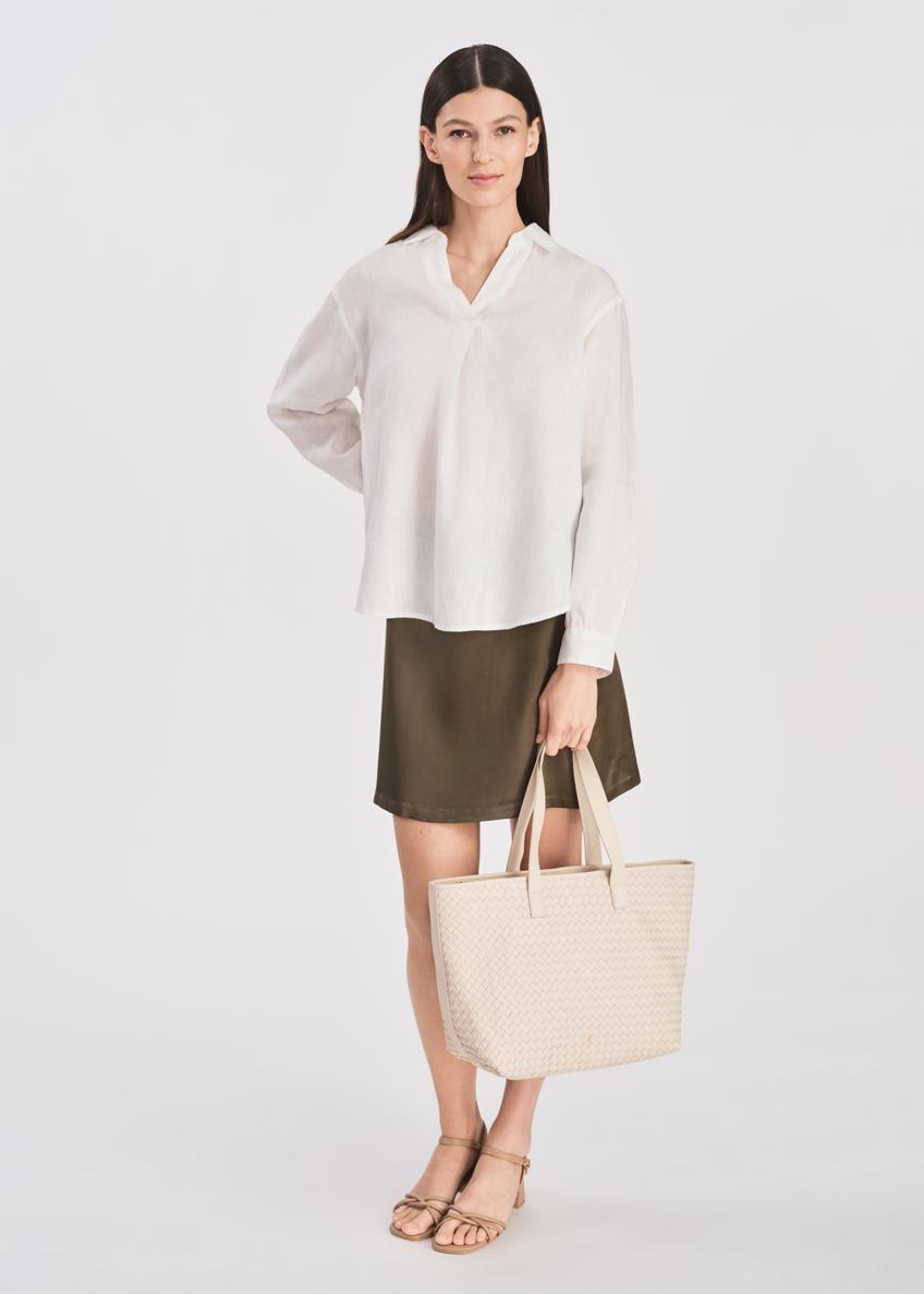 Kožená krémová dámska shopper kabelka TORES-1107-12(W25)